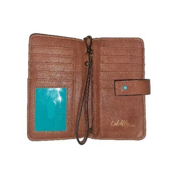 CatchFly Studio Embroidered Studded Wristlet Wallet Purse Clutch Western - Picture 2 of 4